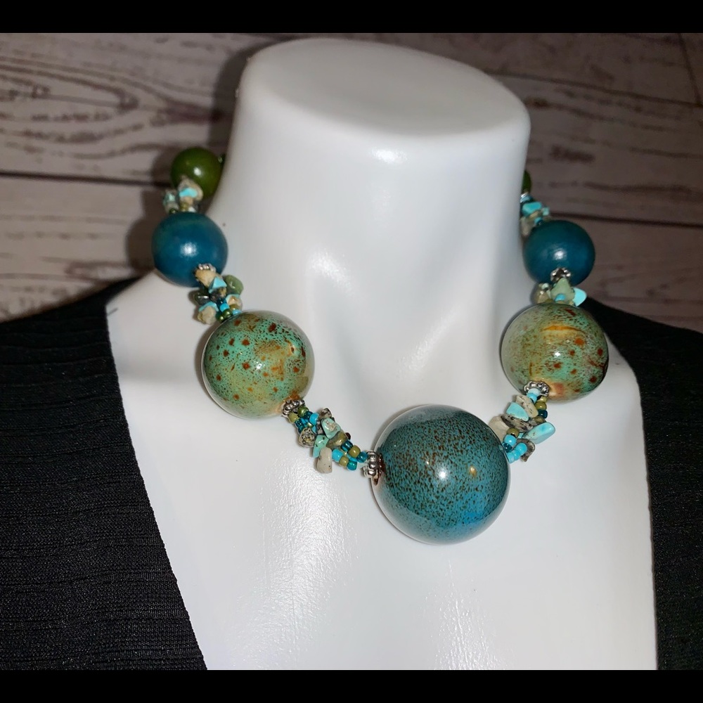 Chunky Ceramic Sphere Necklace - image 2